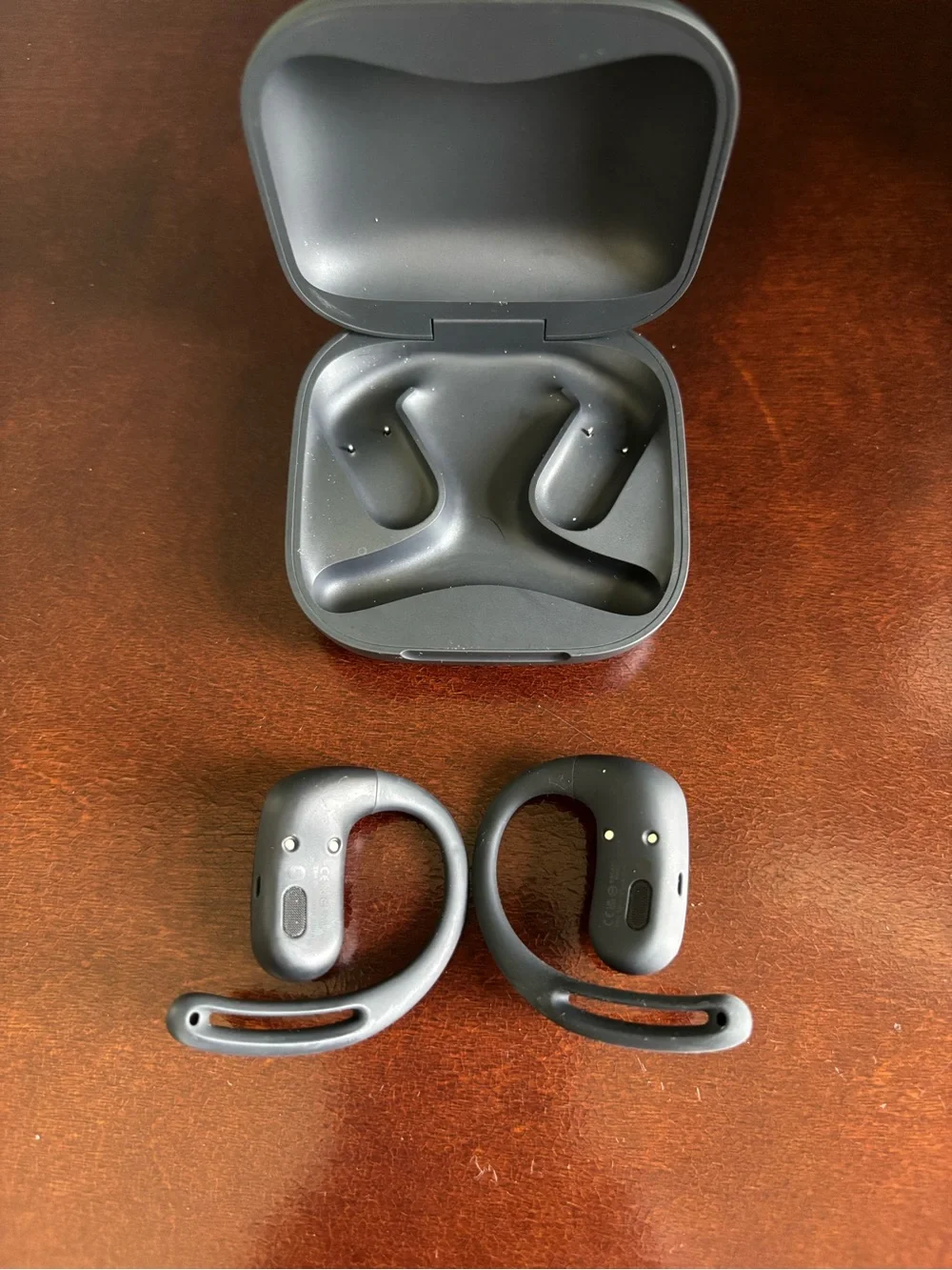 Shokz Wireless Black Earhook Earbuds with Charging Case